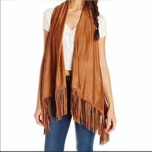 Jolt Fringe Asymmetrical Racerback Festival Boho Vest Size Large